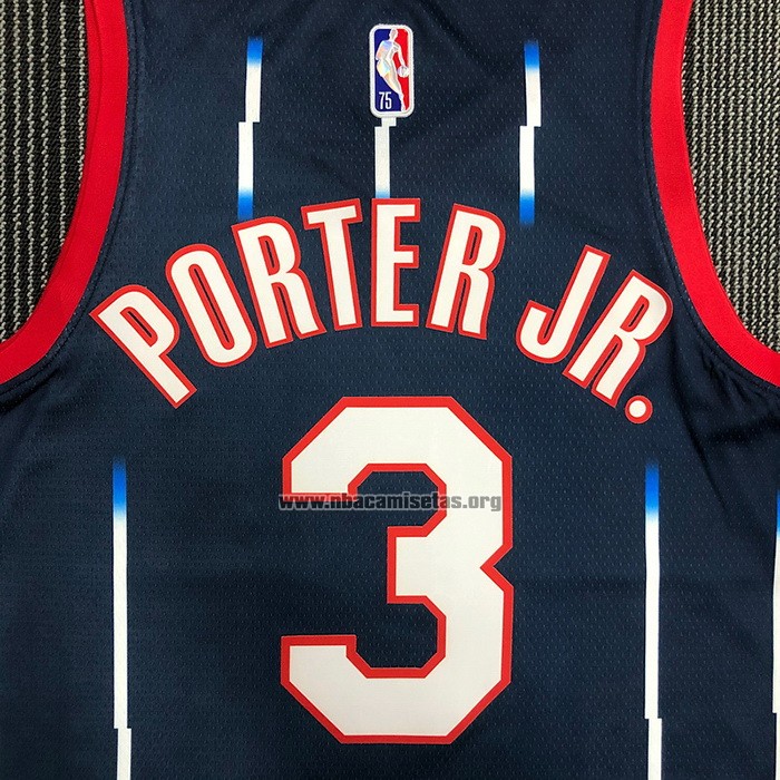 Camiseta Houston Rockets Kevin Porter JR. NO 3 Ciudad 2021-22 Azul